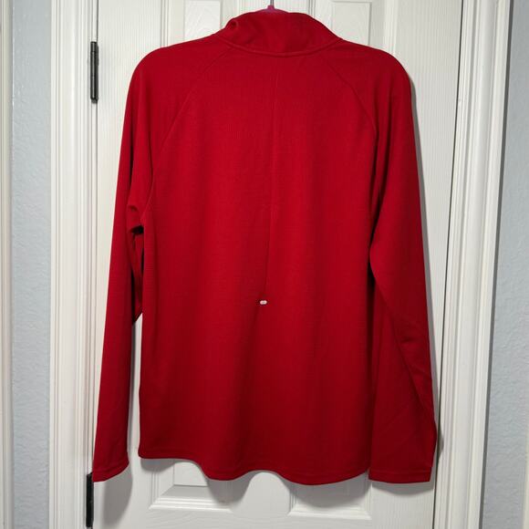 Solaris Red 1/4 Zip Waffle Performance Pullover Top Men’s L NWT Moisture Wicking - Picture 6 of 11
